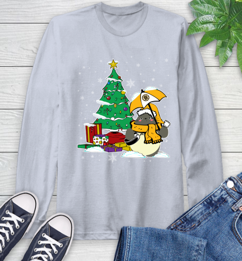 Boston Bruins NHL Hockey Cute Tonari No Totoro Christmas Sports Long Sleeve T-Shirt 6