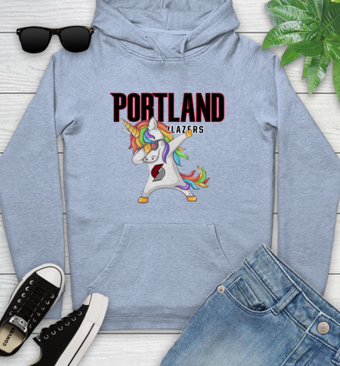 Portland Trail Blazers NBA Basketball Funny Unicorn Dabbing Sports Youth Hoodie 10