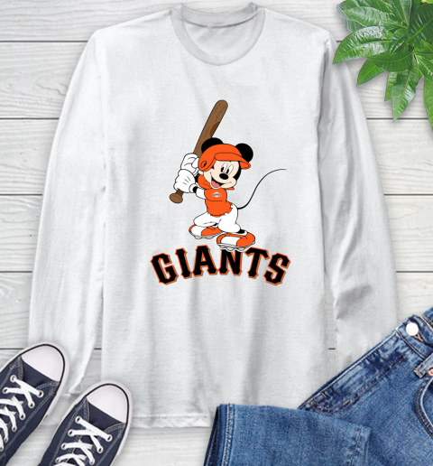 MLB Baseball San Francisco Giants Cheerful Mickey Mouse Shirt Long