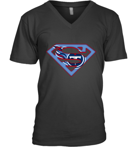 We Are Undefeatable Tennessee Titans x Superman NFL V-Neck T-Shirt