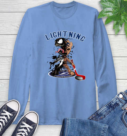 NHL Tampa Bay Lightning Hockey Venom Groot Guardians Of The Galaxy Long Sleeve T-Shirt 11