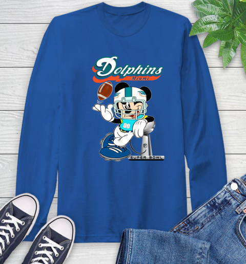 NFL Miami Dolphins Mickey Mouse Disney Super Bowl Football T Shirt Long Sleeve T-Shirt 9