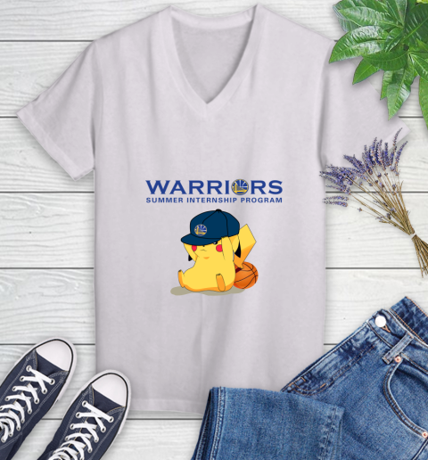 NBA Pikachu Basketball Sports Golden State Warriors Women's V-Neck T-Shirt