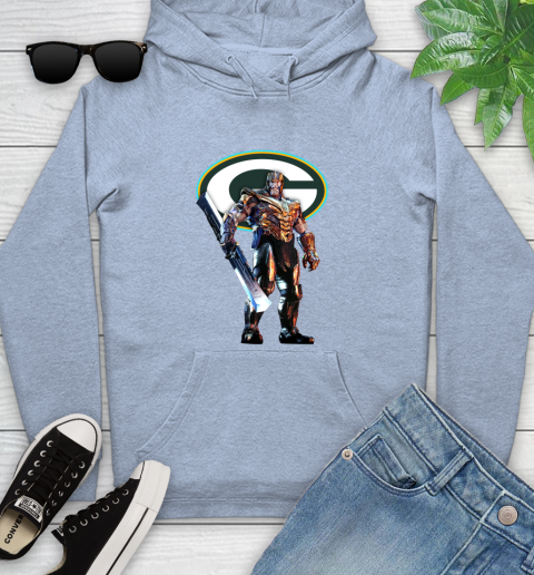 NFL Thanos Gauntlet Avengers Endgame Football Green Bay Packers Youth Hoodie 10