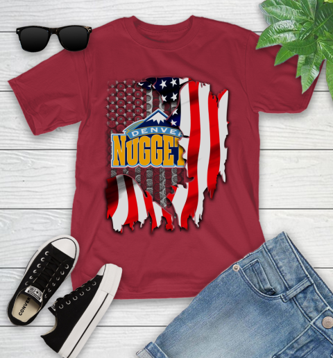 Denver Nuggets NBA Basketball American Flag Youth T-Shirt 14