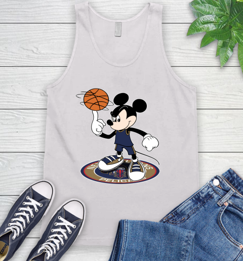 NBA Basketball New Orleans Pelicans Cheerful Mickey Disney Shirt Tank Top 2
