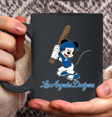 MLB Baseball Los Angeles Dodgers Cheerful Mickey Mouse Shirt Ceramic Mug 15oz