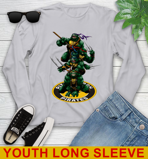 MLB Baseball Pittsburgh Pirates Teenage Mutant Ninja Turtles Shirt Youth Long Sleeve 6