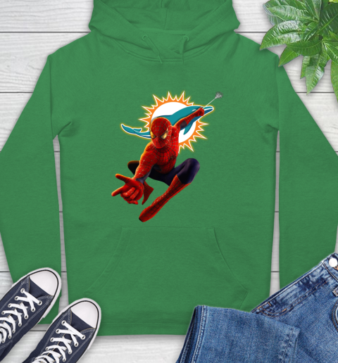 NFL Spider Man Avengers Endgame Football Miami Dolphins Hoodie 8