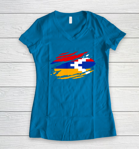 Artsakh Flag Proud Artsakh Support Artsakh Strong Armenia Women's V-Neck T-Shirt 5