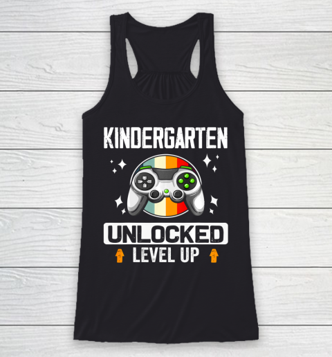Next Level t shirts Kindergarten Unlocked Level Up Back To School Gamer Racerback Tank
