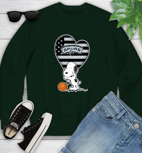 San Antonio Spurs NBA Basketball The Peanuts Movie Adorable Snoopy Youth Sweatshirt 10
