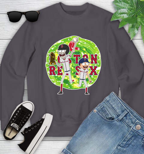 MLB Boston Red Sox Rick And Morty Commissioner's Trophy Baseball Sports Youth Sweatshirt 6