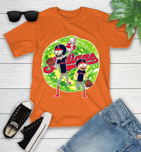 MLB Cleveland Indians Rick And Morty Baseball Sports Youth T-Shirt 7