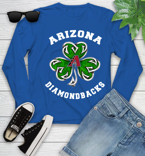 MLB Arizona Diamondbacks Three Leaf Clover St Patrick's Day Baseball Sports Youth Long Sleeve 10
