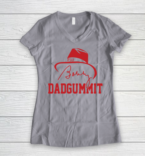 Bobby Bowden Shirt Dadgummit Signature Women's V-Neck T-Shirt 2