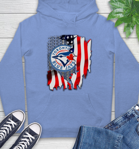 Toronto Blue Jays MLB Baseball American Flag Hoodie 11
