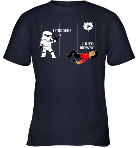 x3k6 star wars star trek a stormtrooper and a redshirt in a fight shirts youth t shirt 26 front navy