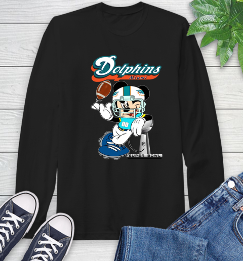 NFL Miami Dolphins Mickey Mouse Disney Super Bowl Football T Shirt Long Sleeve T-Shirt 2