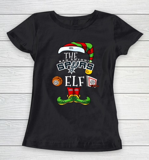 San Antonio Spurs Christmas ELF Funny NBA Women's T-Shirt
