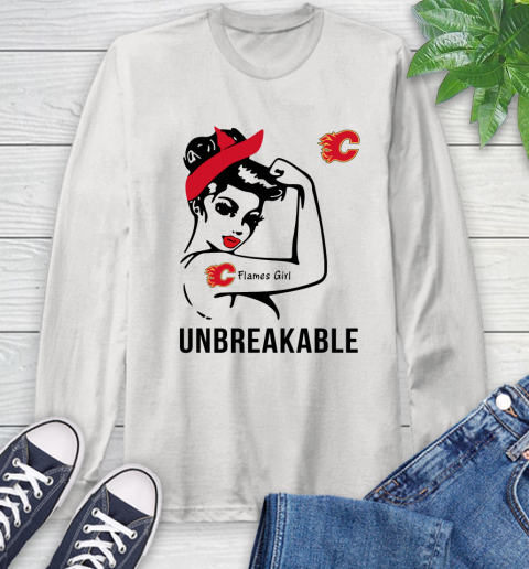 NHL Calgary Flames Girl Unbreakable Hockey Sports Long Sleeve T-Shirt