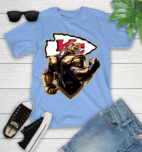 NFL Thanos Avengers Endgame Football Sports Kansas City Chiefs Youth T-Shirt 11