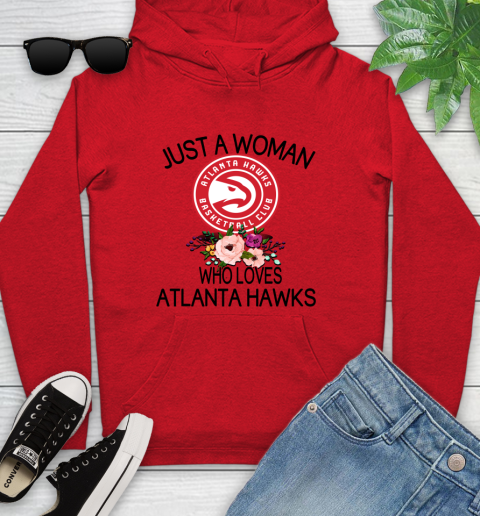 NBA Just A Woman Who Loves Atlanta Hawks Basketball Sports Youth Hoodie 7