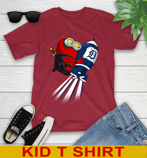 MLB Baseball Detroit Tigers Deadpool Minion Marvel Shirt Youth T-Shirt 13 MLB Baseball Detroit Tigers Deadpool Minion Marvel Shirt Youth T-Shirt - Image 13