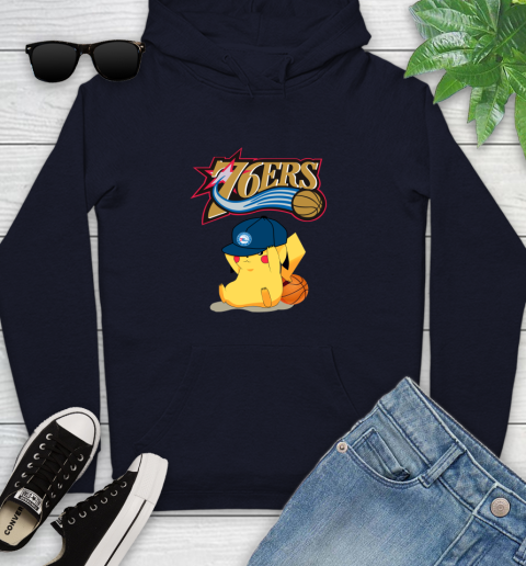 NBA Pikachu Basketball Sports Philadelphia 76ers Youth Hoodie 4
