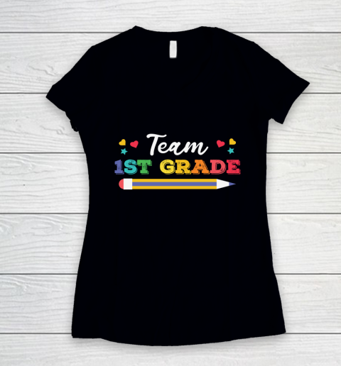 Back To School Shirt Team 1st grade 1 Women's V-Neck T-Shirt