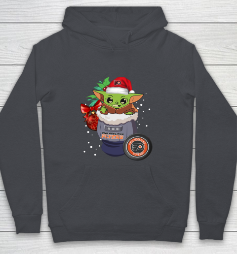 Philadelphia Flyers Christmas Baby Yoda Star Wars Funny Happy NHL Youth Hoodie 7