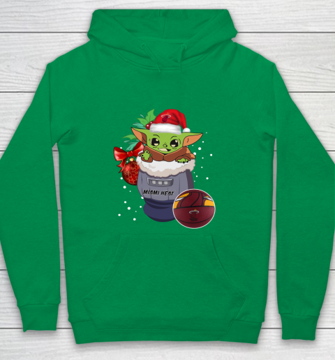 Miami Heat Christmas Baby Yoda Star Wars Funny Happy NBA Youth Hoodie 6