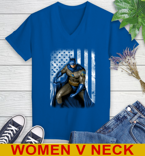 Golden State Warriors NBA Basketball Batman DC American Flag Shirt Women's V-Neck T-Shirt 9