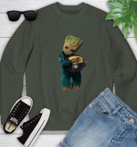 NBA Groot Guardians Of The Galaxy Basketball Sports Indiana Pacers Youth Sweatshirt 10