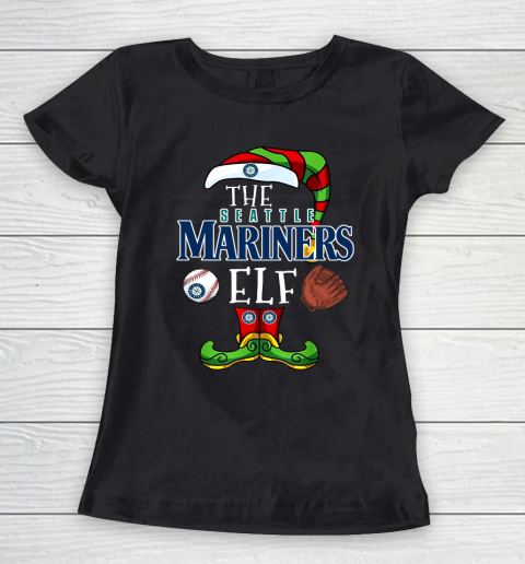 Seattle Mariners Christmas ELF Funny MLB Women's T-Shirt