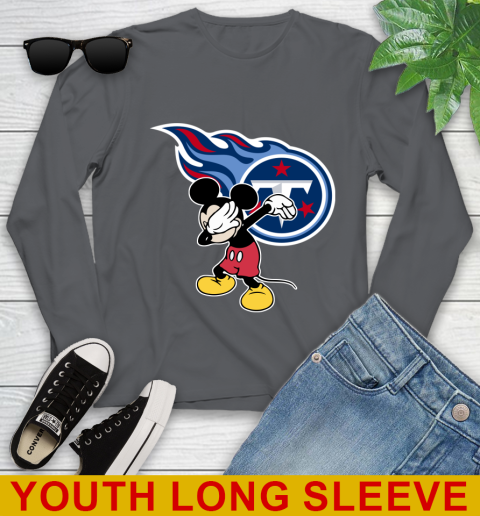 Tennessee Titans NFL Football Dabbing Mickey Disney Sports Youth Long Sleeve 9