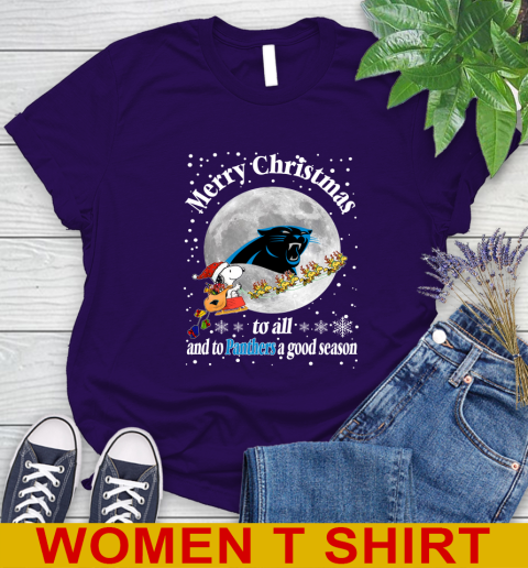 Carolina Panthers Merry Christmas To All And To Panthers A Good Season NFL Football Sports Women's T-Shirt 4