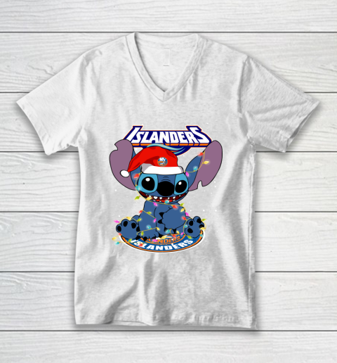 New York Islanders NHL Hockey noel stitch Christmas V-Neck T-Shirt