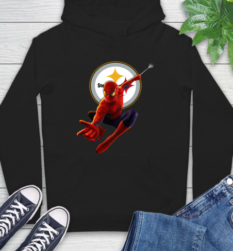 NFL Spider Man Avengers Endgame Football Pittsburgh Steelers Hoodie 2