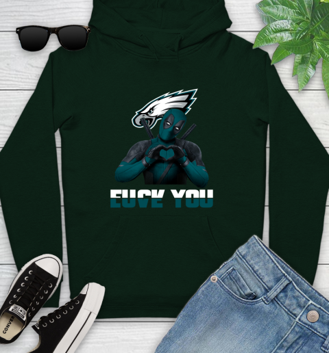 NHL Philadelphia Eagles Deadpool Love You Fuck You Football Sports Youth Hoodie 14