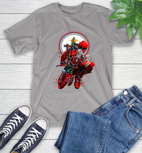 NFL Deadpool Marvel Comics Sports Football Pittsburgh Steelers T-Shirt 6