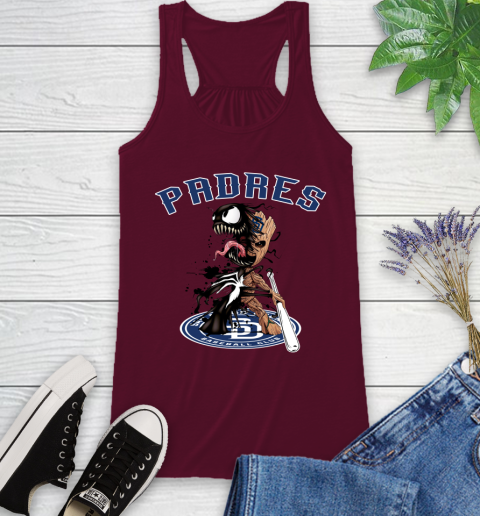 MLB San Diego Padres Baseball Venom Groot Guardians Of The Galaxy Racerback Tank 3