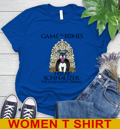 Game of bones house schnauzer dog the mailman is coming tshirt 79
