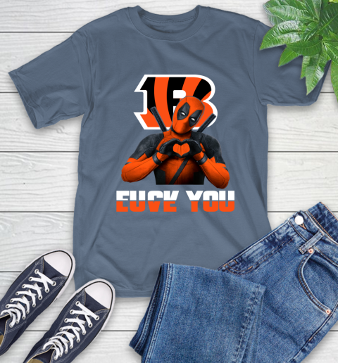 NHL Cincinnati Bengals Deadpool Love You Fuck You Football Sports T-Shirt 8