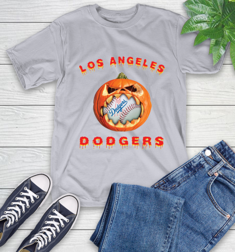 MLB Los Angeles Dodgers Halloween Pumpkin Baseball Sports T-Shirt 6