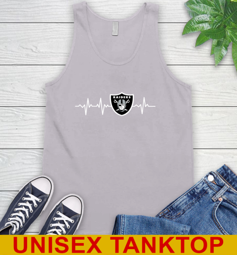 Oakland Raiders NFL Football Heart Beat Shirt Tank Top 3
