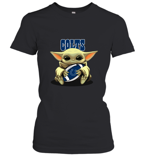 Baby Yoda Loves The Indianapolis Colts Star Wars NFL Women's T-Shirt