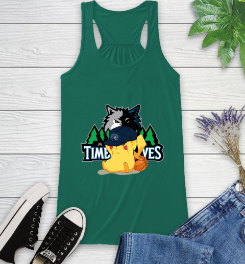NBA Pikachu Basketball Sports Minnesota Timberwolves Racerback Tank 7