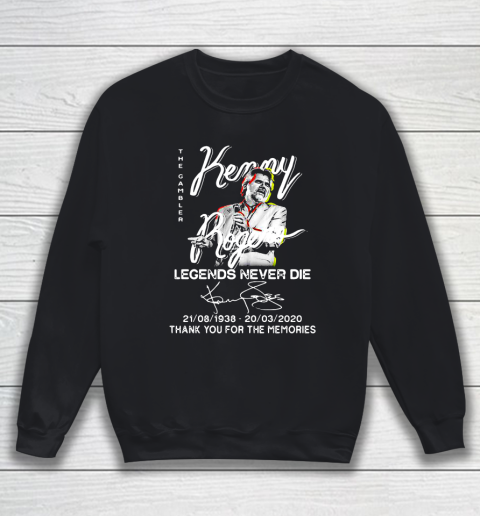 The gambler Kenny Legends Never Die 1938 2020 thank you for the memories signatures Sweatshirt