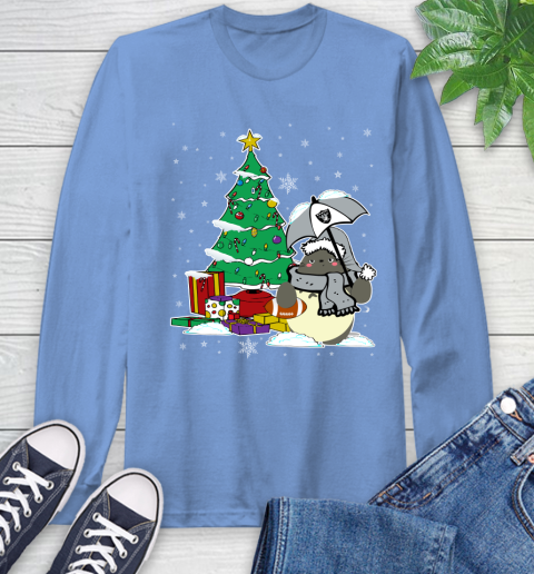 Oakland Raiders NFL Football Cute Tonari No Totoro Christmas Sports Long Sleeve T-Shirt 12